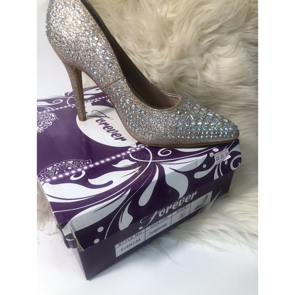 Forever-Women‎ Event 94 Champagne Glitter Stilettoes  PUMP BRAND NEW SIZE 7.5 - Picture 13 of 13